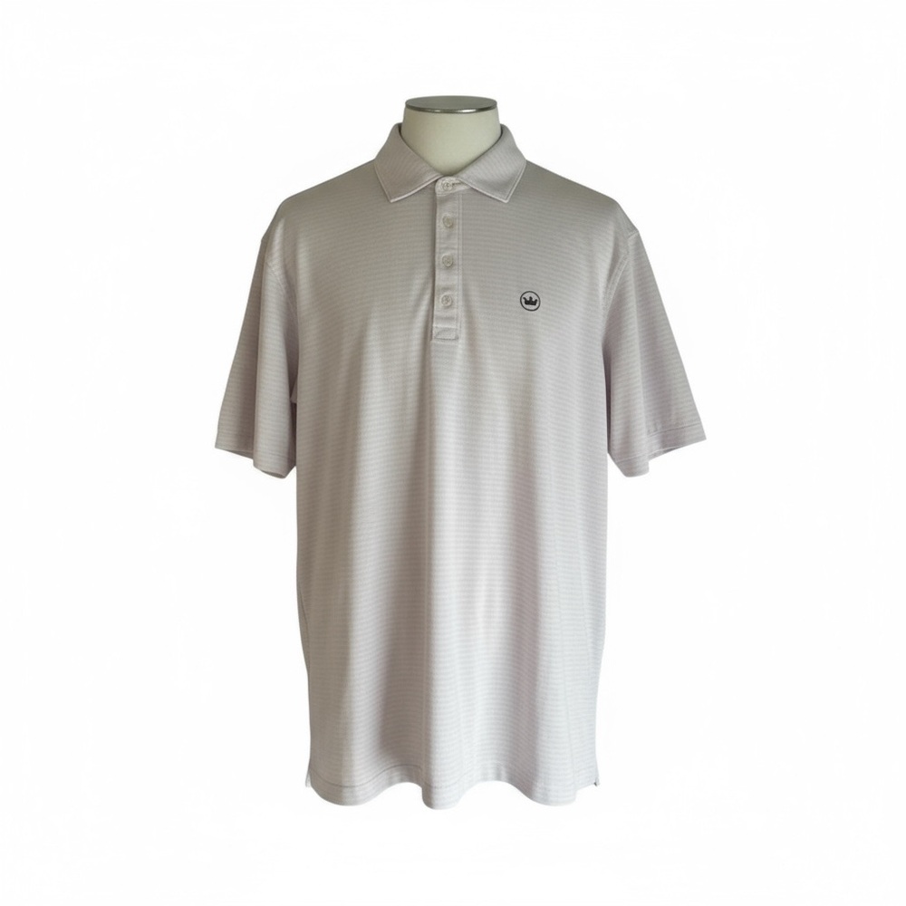 Peter Millar Crown Seal logo summer comfort golf Polo Size XXL  stripe